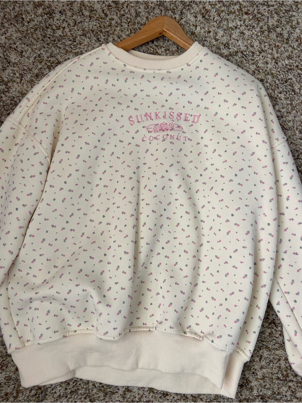Sunkissed Coconut Floral Cream Sweatshirt